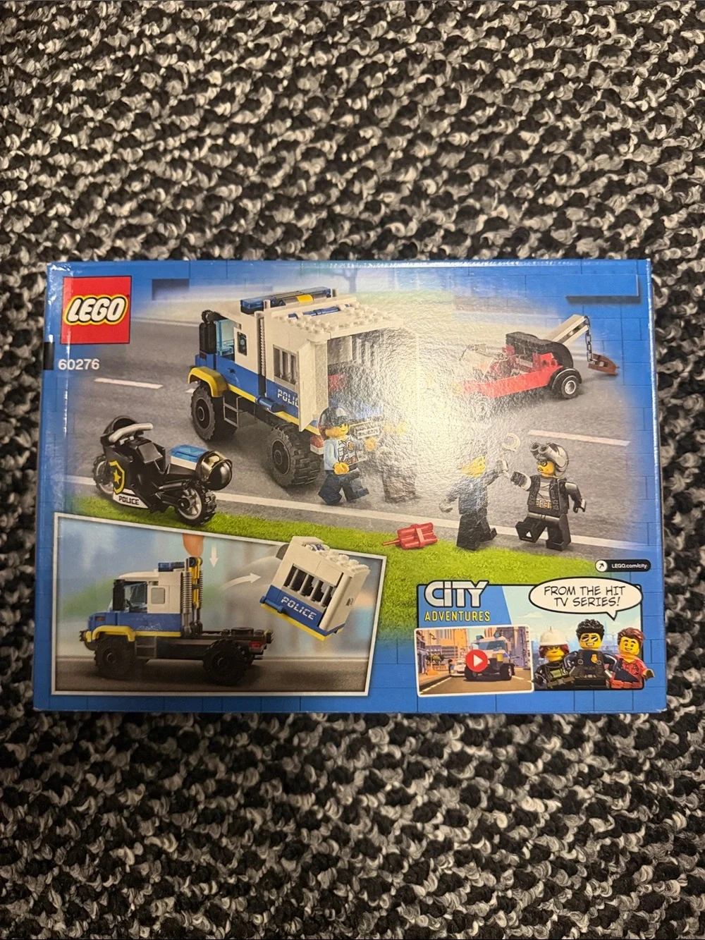 Lego City Police Prisoner Transport Truck - Blue, White & Yellow Accents